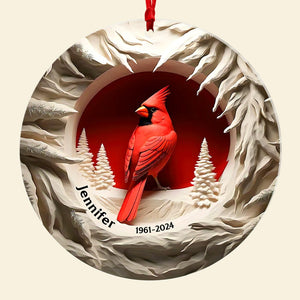 Personalized Memorial Gift for Family Members Acrylic Ornament, Cardinal Bird 01kaqn050924-Homacus