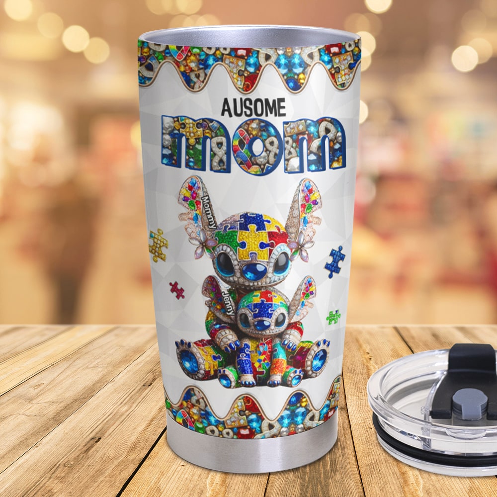 Personalized Gifts For Autism Mom Tumbler 01tgtn220325 Ausome Mom-Homacus