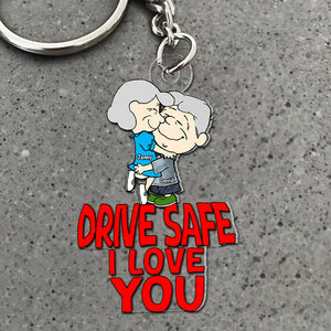 Personalized Gifts For Couple Keychain 01ohtn201224hg Drive Safe I Love You-Homacus