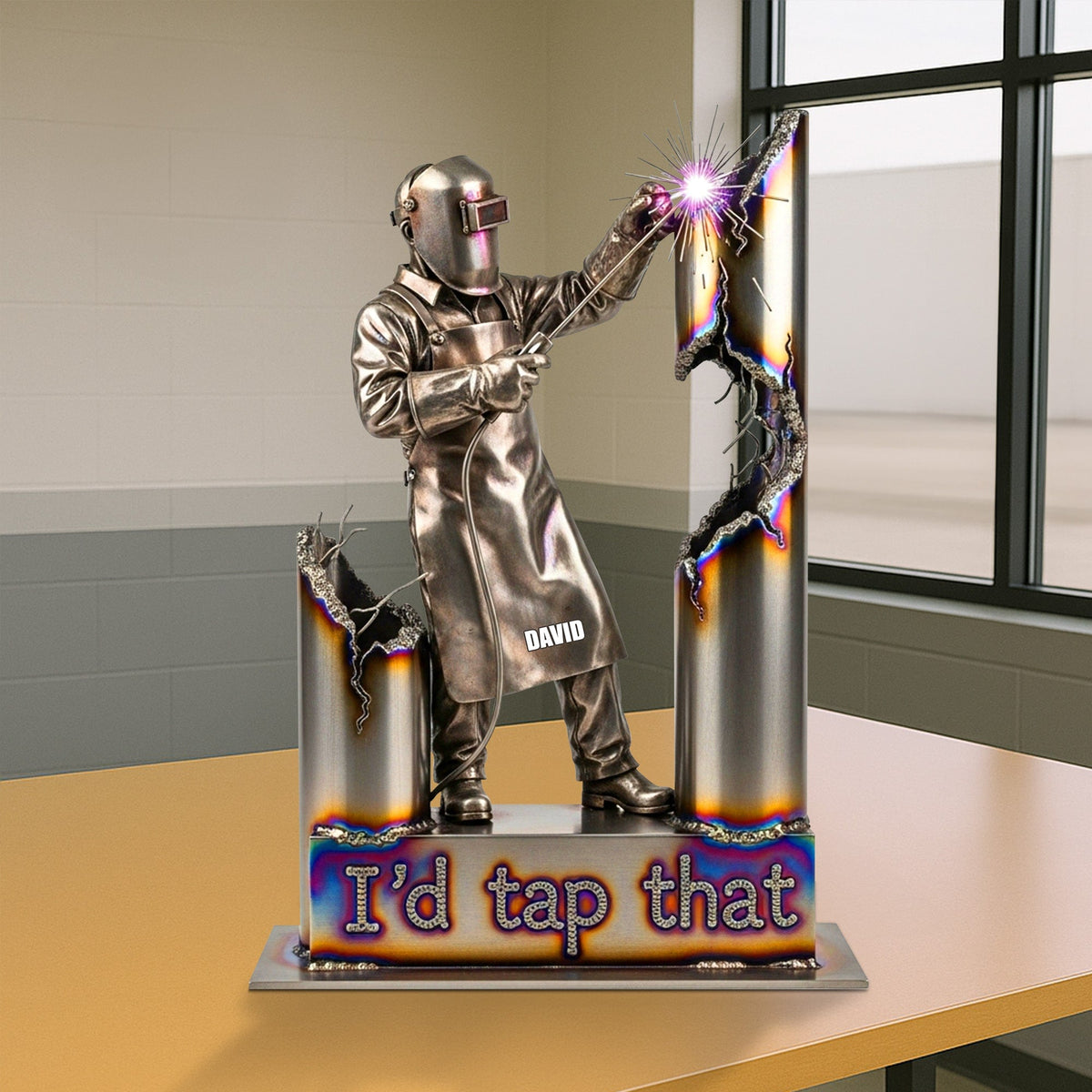 Personalized Gifts For Welder Acrylic Plaque, Funny Welder I'd Tap That 02qhtn170625-Homacus