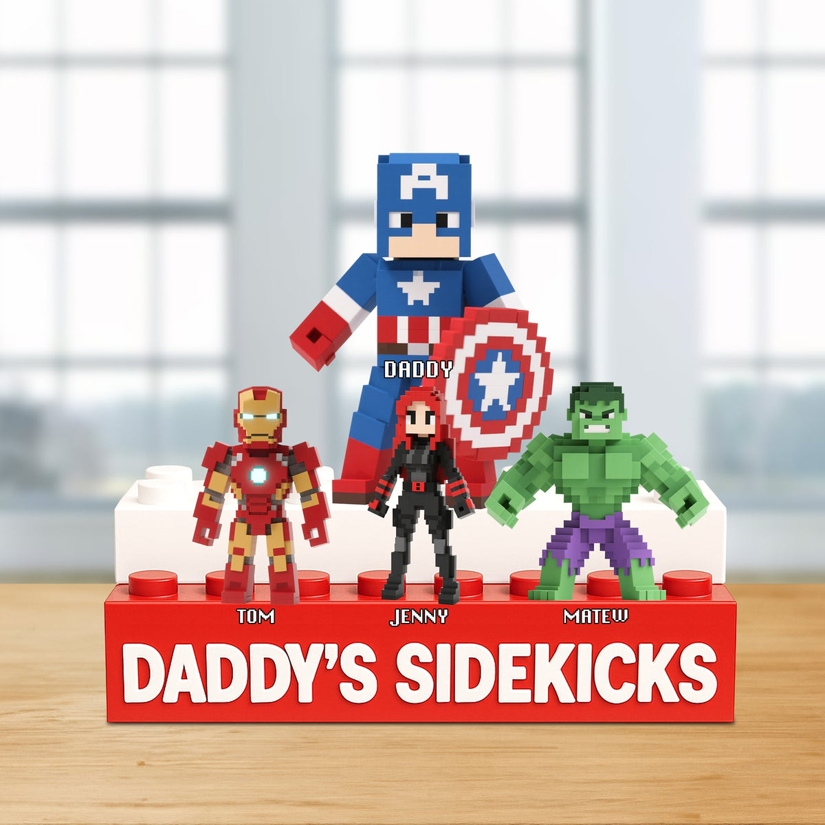 Pixel Super Dad Plaque - Personalized Gifts For Dad 03natn160525-Homacus