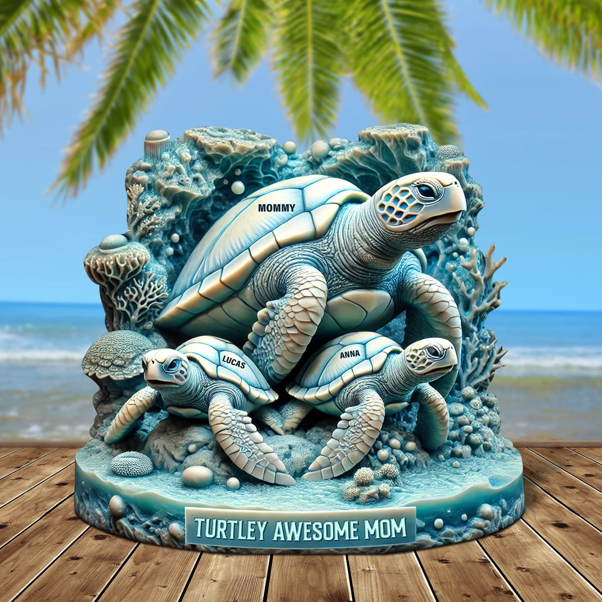 Sea Turtle Plaque Personalized Gifts For Mom 02qhtn0030525-Homacus