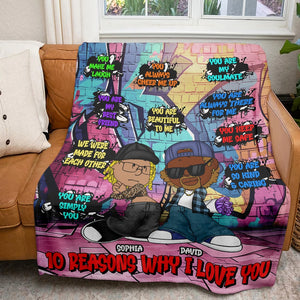 Personalized Gifts For Couple Blanket 01totn301224hg 10 Reasons Why I Love You-Homacus