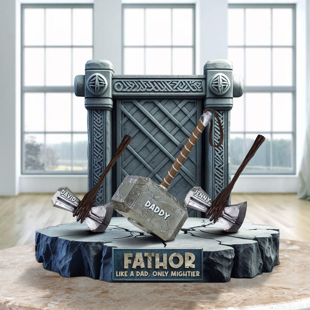 Personalized Gifts For Dad Plaque, Father Like A Dad Only Mightier 02qhtn110425-Homacus