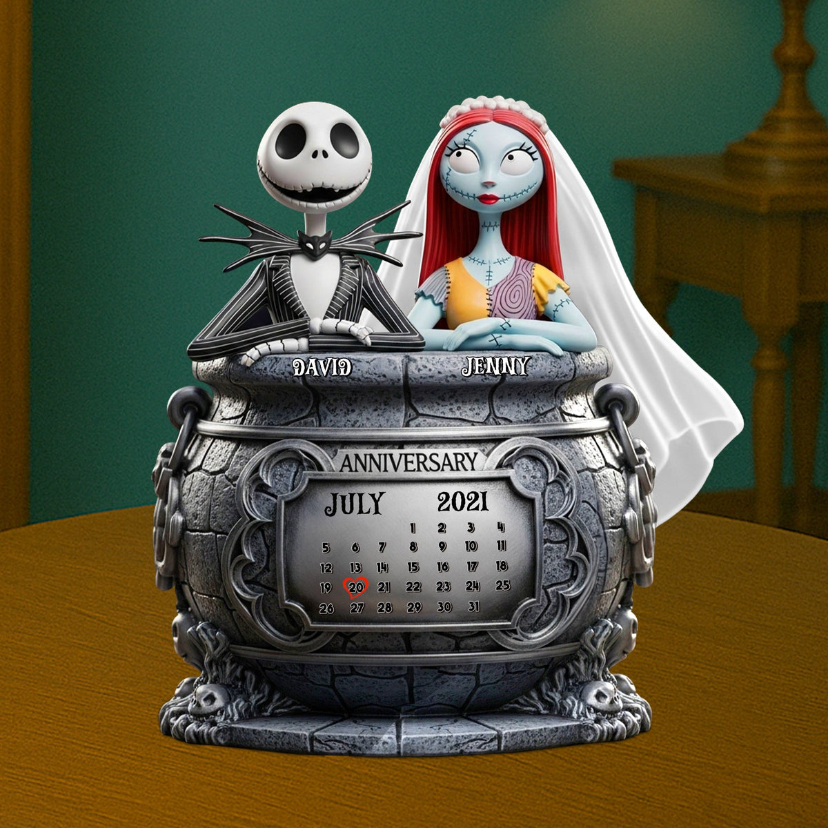 Skull Couple Personalized Anniversary Gifts For Couple Plaque 05totn140725-Homacus