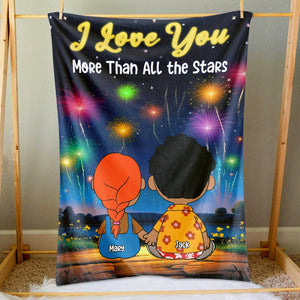 Personalized Gifts For Couple Blanket 02xqtn021224hg Love You More Than All The Stars-Homacus