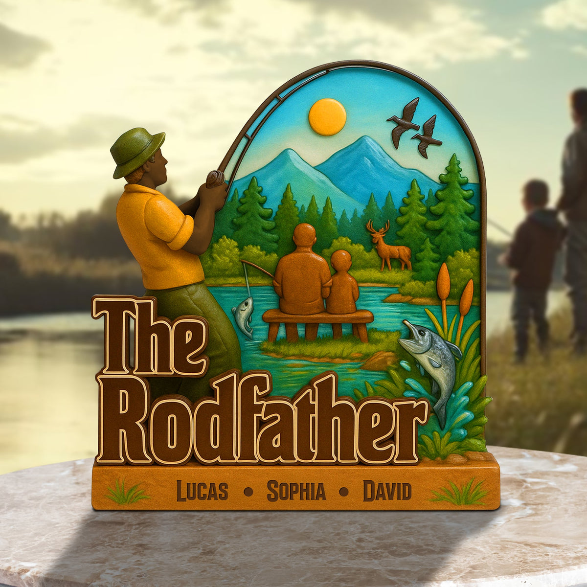 Fishing Lovers Plaque Personalized Gifts For Dad 01natn210425-Homacus