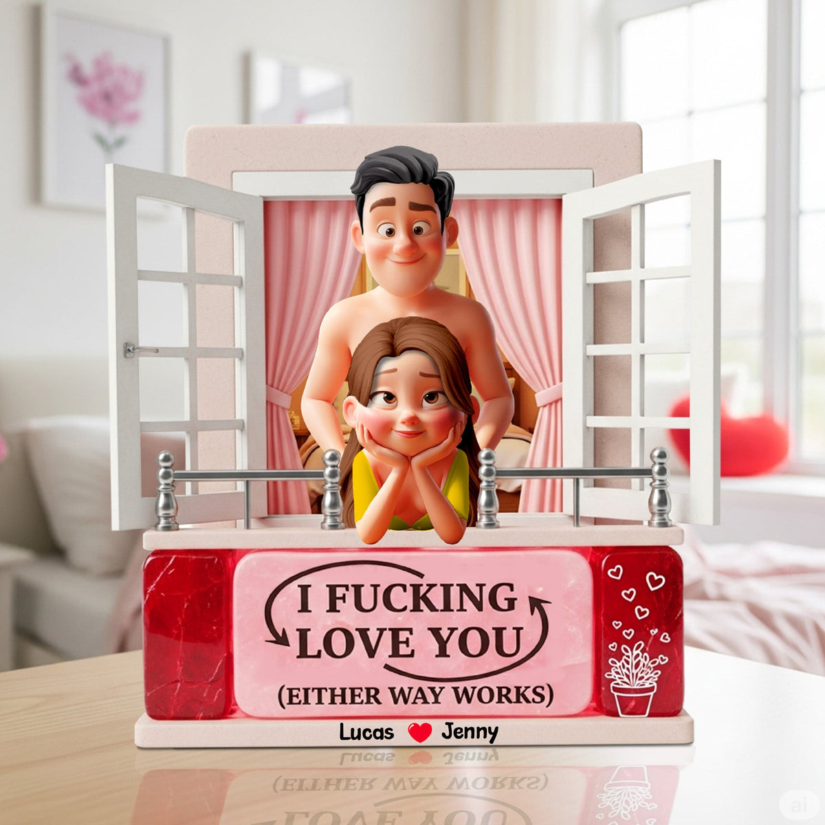 Personalized Gifts For Naughty Couple Acrylic Plaque, Cartoon Character 04tgtn180625-Homacus