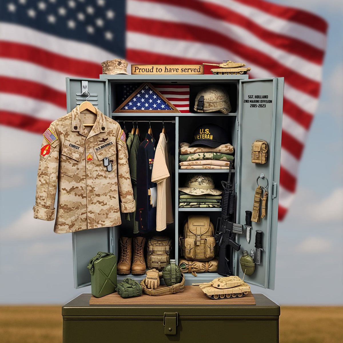 Christmas Military Locker Plaque – Personalized Gifts For Veterans 01qhtn090625-Homacus