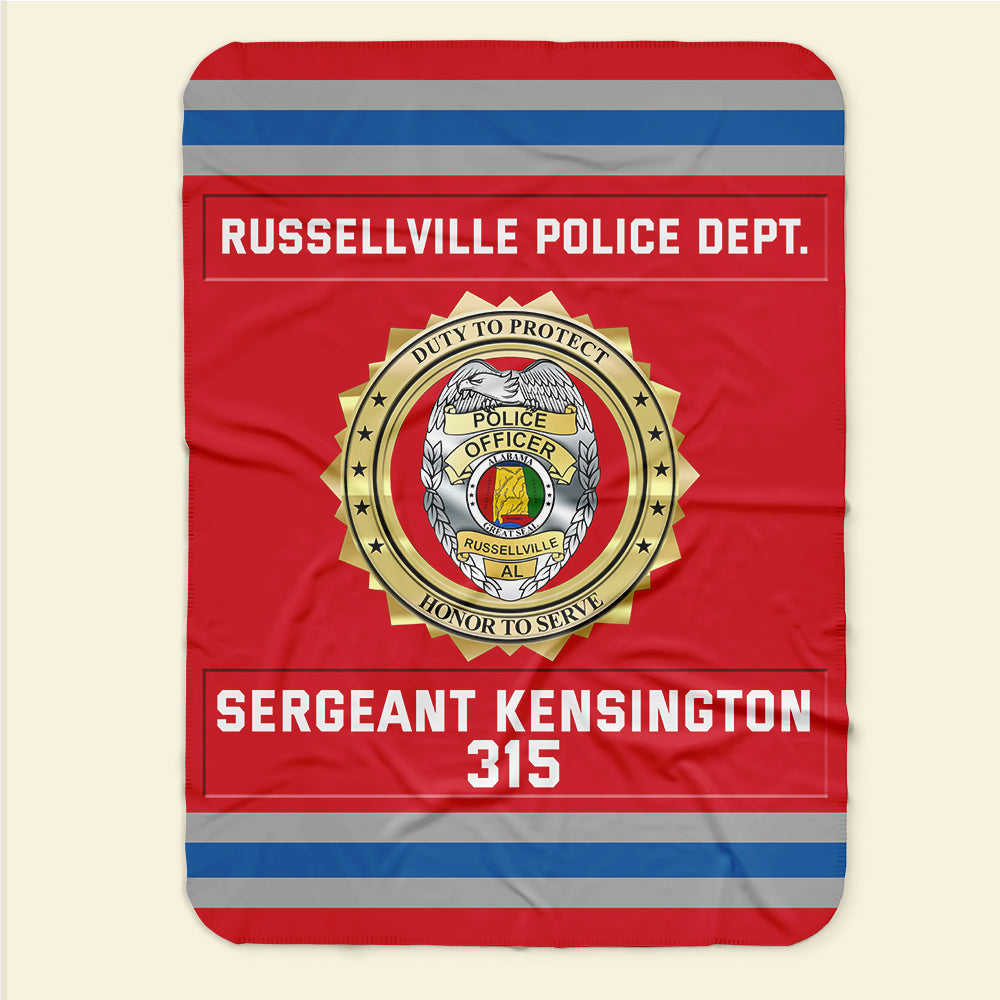 Police Department Blanket - Custom Police Department Logo Gifts For Police & Law Enforcement With Name, Number Tag 07qhqn311024-Homacus