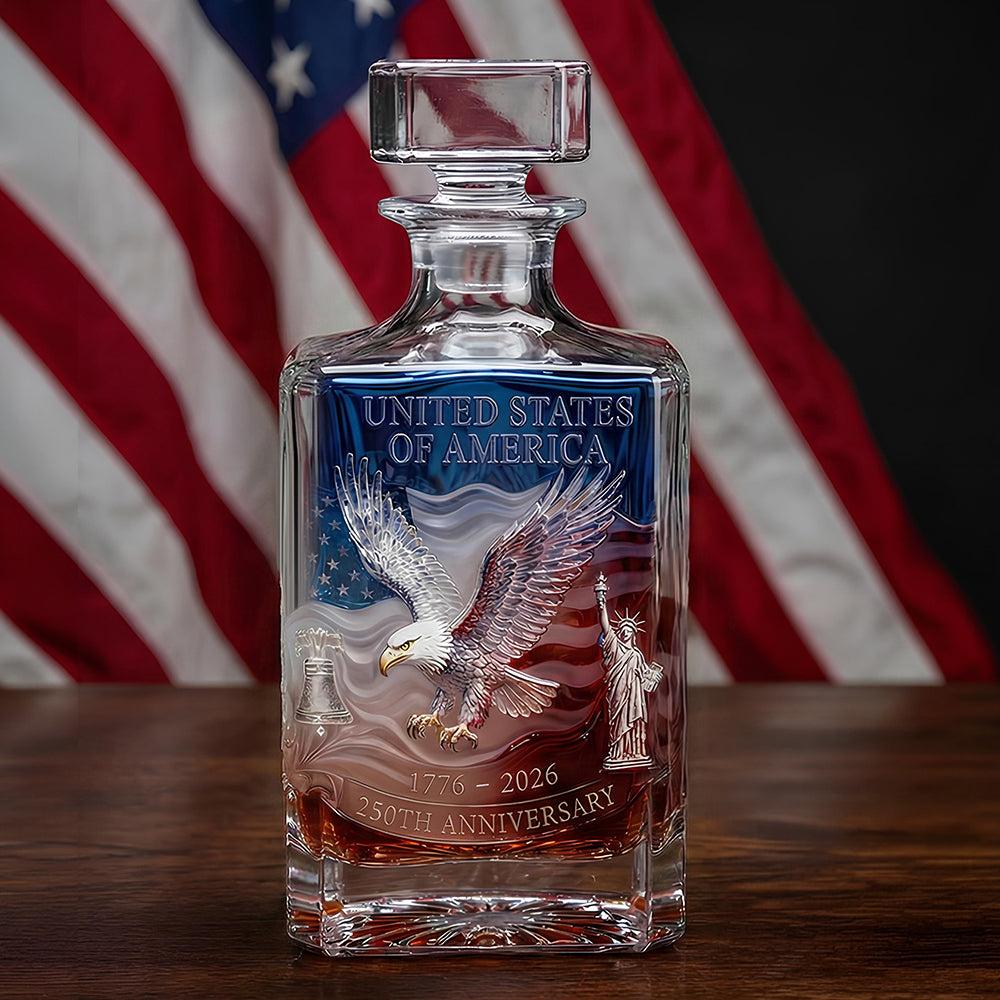 Proud Anniversary Decanter & Round Glass, Personalized Gifts For Patriots 03qhdt120226-Homacus