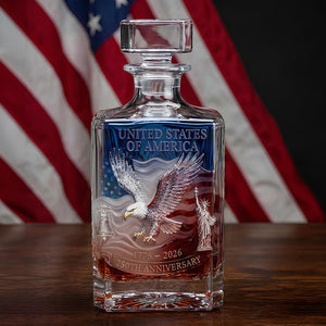 Proud Anniversary Decanter & Round Glass, Personalized Gifts For Patriots 03qhdt120226-Homacus