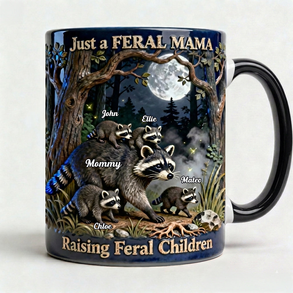 Funny Raccoon Mom Coffee Mug - Personalized Gifts For Mom 03NADT280226-Homacus