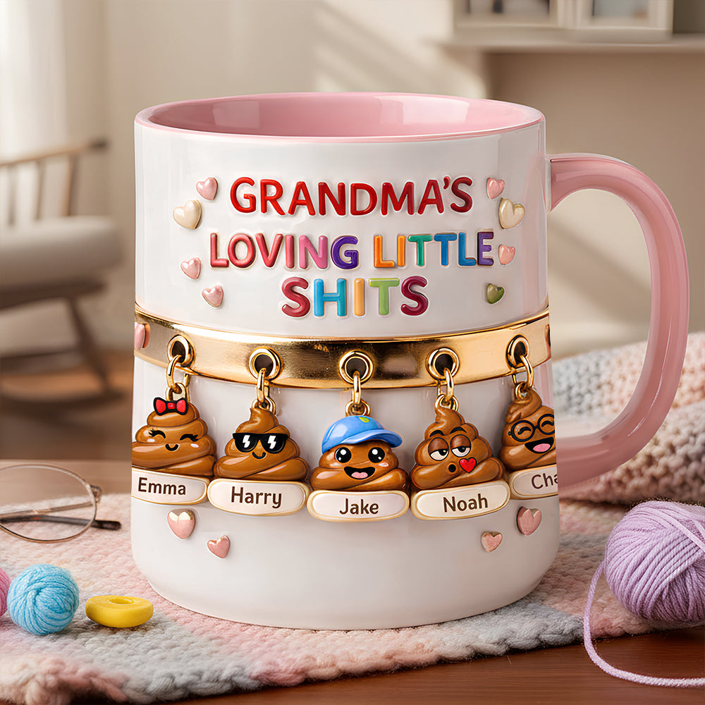 Loving Little Sh*ts Accent Mug - Personalized Gifts For Grandma 01HUDT090126-Homacus