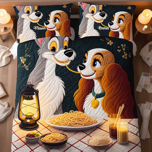 Personalized Gifts For Couple Quilt Bedding Set Special Line, Cartoon Dog Character 05TGMH140125-Homacus