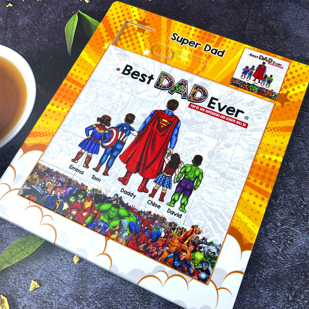 Best Dad Ever Sliding Puzzle 012achu150425pa - Personalized Gifts For Dad-Homacus