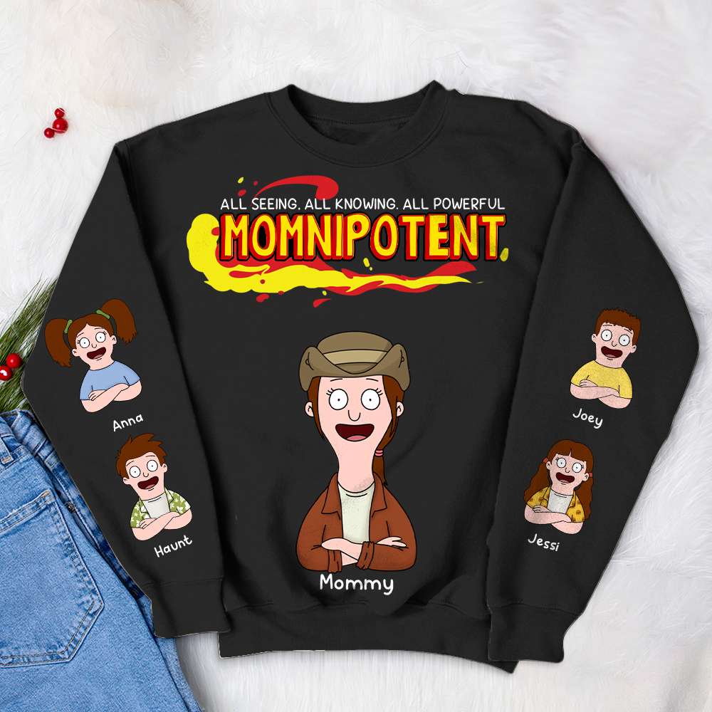 Personalized Gifts For Mom 3D Shirt, Momnipotent & Little Kids 02TOLU120325HG-Homacus