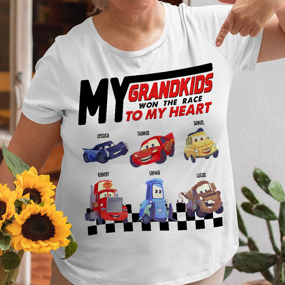 Personalized Gifts For Grandma Shirt My Grandkids Won The Race To My Heart 01QHDT010224 LMQN-Homacus