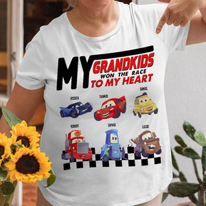 Personalized Gifts For Grandma Shirt My Grandkids Won The Race To My Heart 01QHDT010224-Homacus