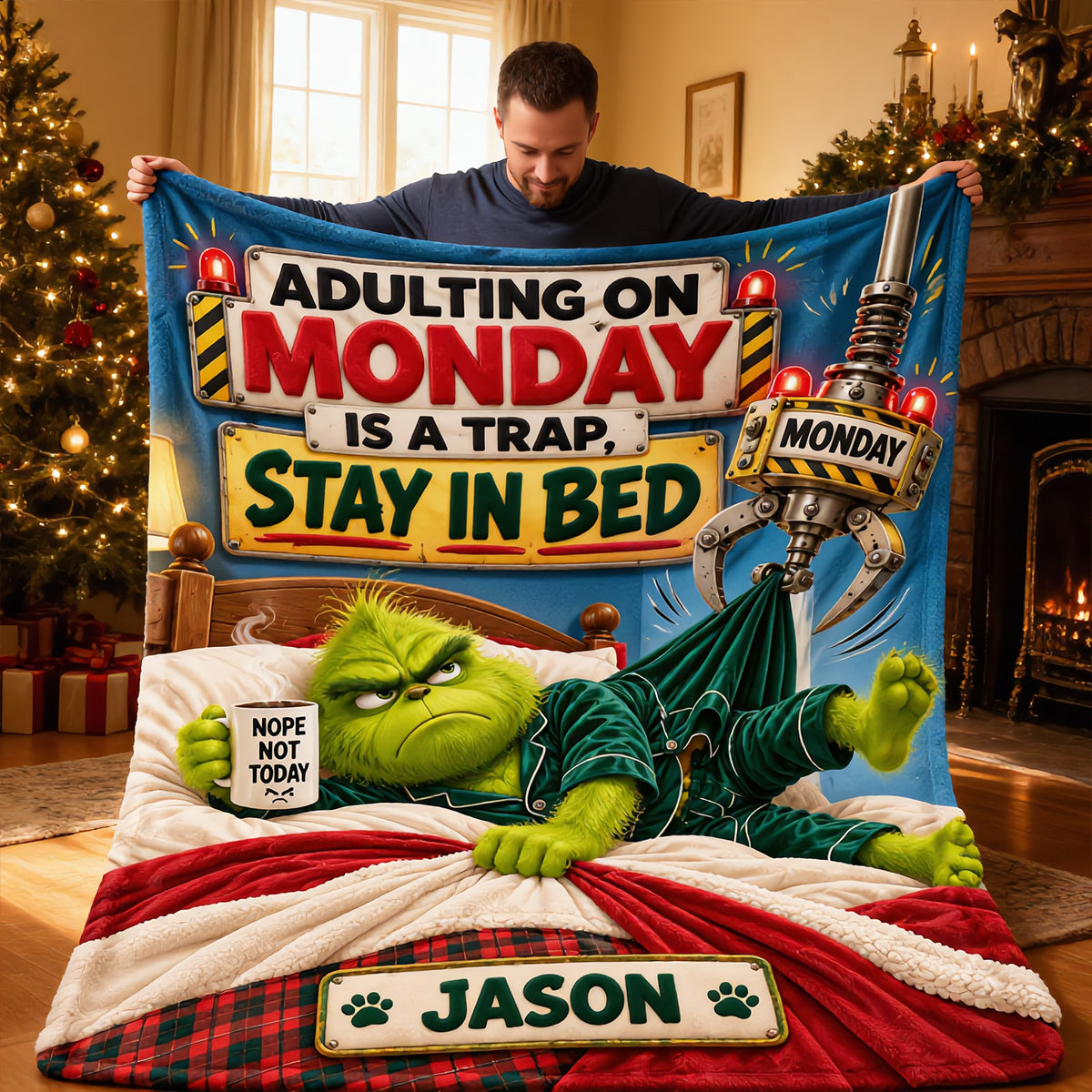 Stay In Bed Blanket - Personalized Gifts 02hatn171026-Homacus