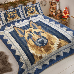 German Shepherds Dog Christmas Quilt Bed Set Gifts For Dog Lovers 04HUDT061124-Homacus