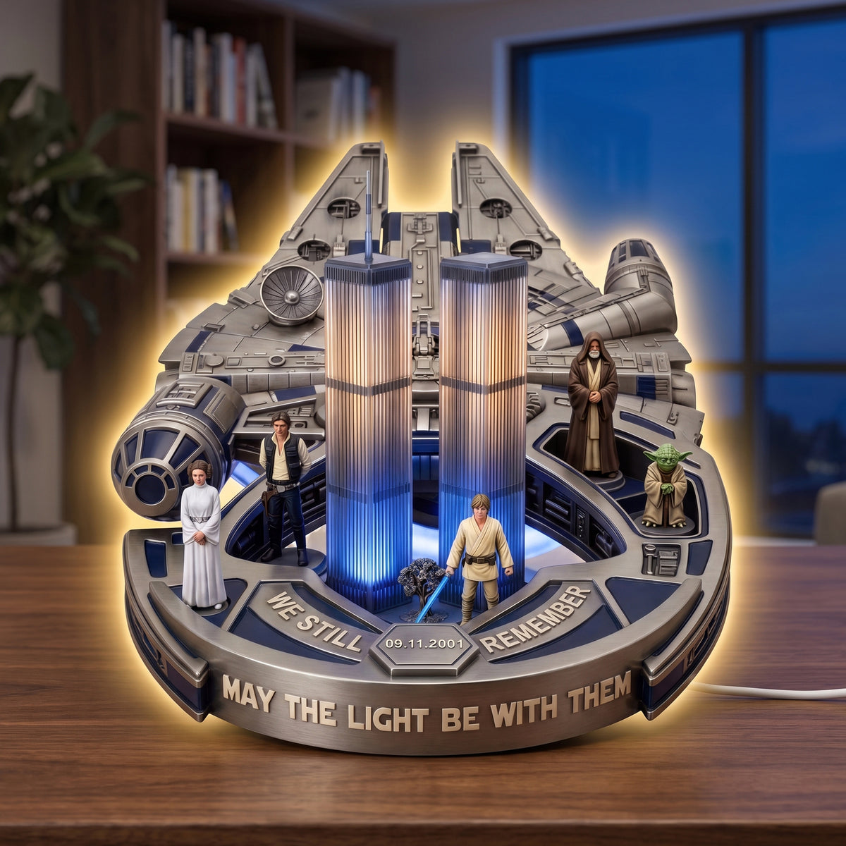 Sci Fi Space Memorial Statue Acrylic Light Box - Personalized Gifts 03haqn270726