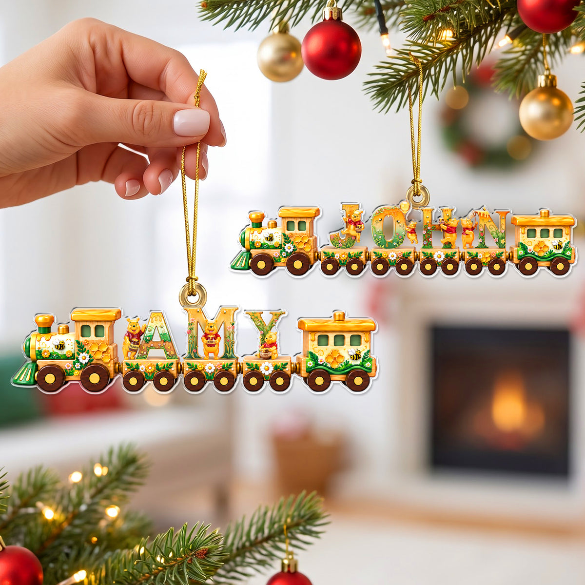 Cute Alphabet Train Christmas Acrylic Ornament - Personalized Christmas Gifts 07naqn150926