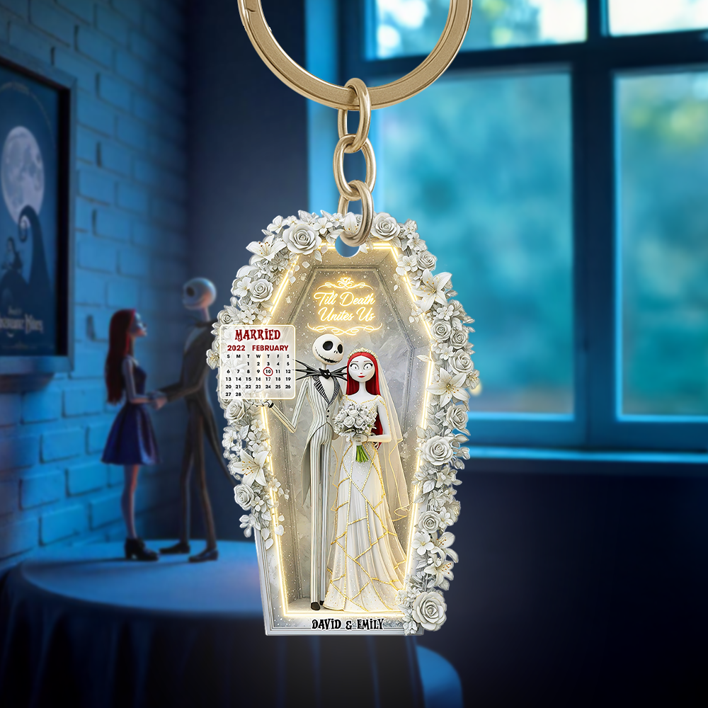 Spooky Couple Keychain - Personalized Wedding Gifts For Couple 05ohpu270625tt-Homacus