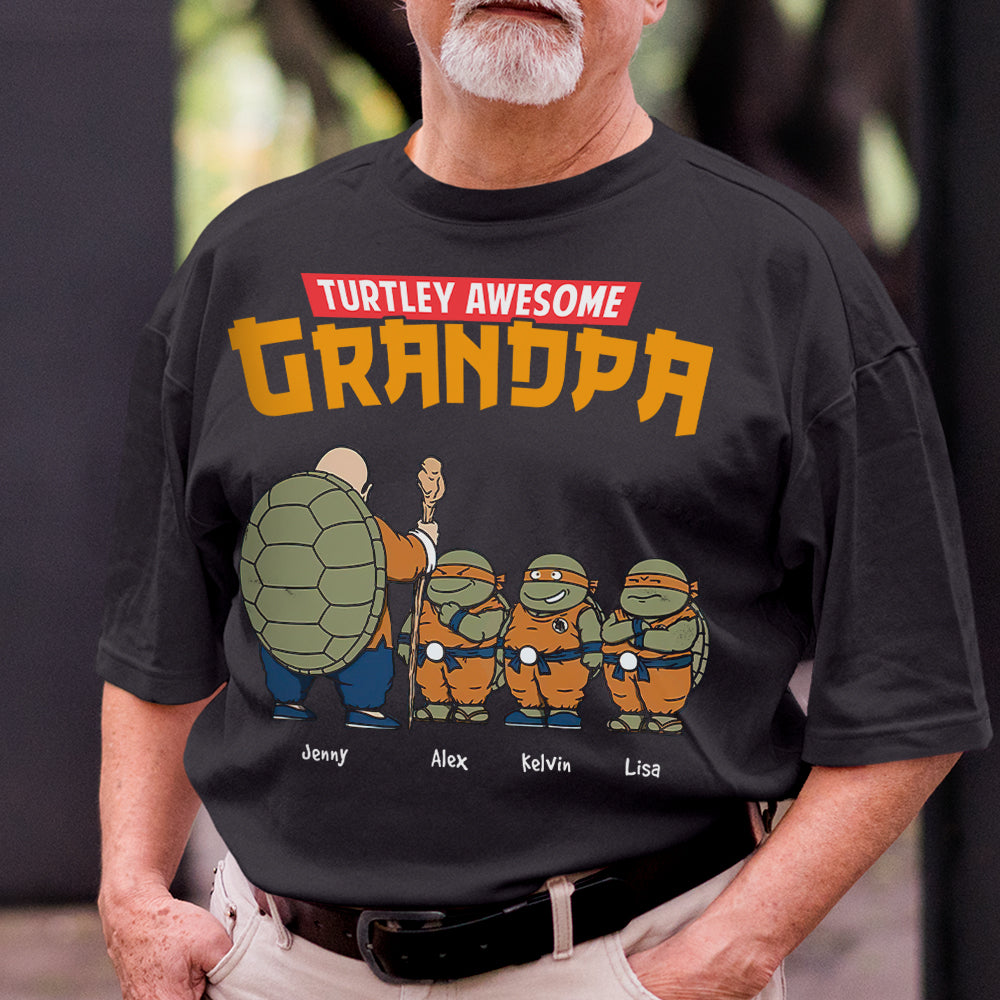 Personalized Gifts For Grandpa Shirt Turtley Awesome Grandpa 05qhhn010224-Homacus