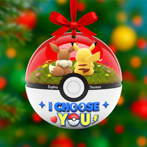 Cartoon Couple Christmas Ornament - Personalized Gifts For Couple 04OHQN130825-Homacus