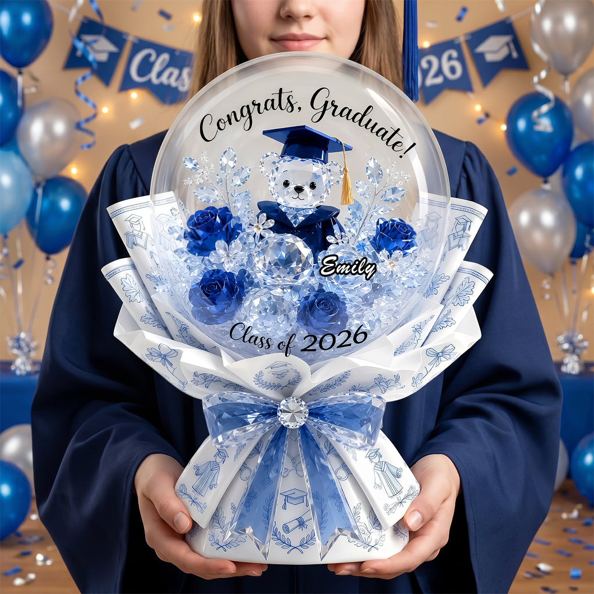 Graduation Blooming Bouquet Shaped Plaque - Personalized Gift For Graduation 01TYDH120526-Homacus