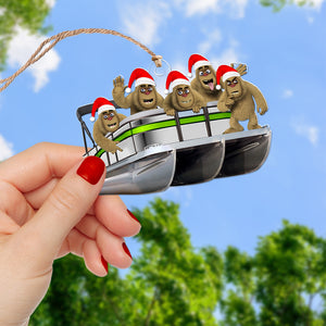 Personalized Gifts For Pontoon Lovers Christmas Ornament, Happy Bigfoot 08qhqn140924-Homacus