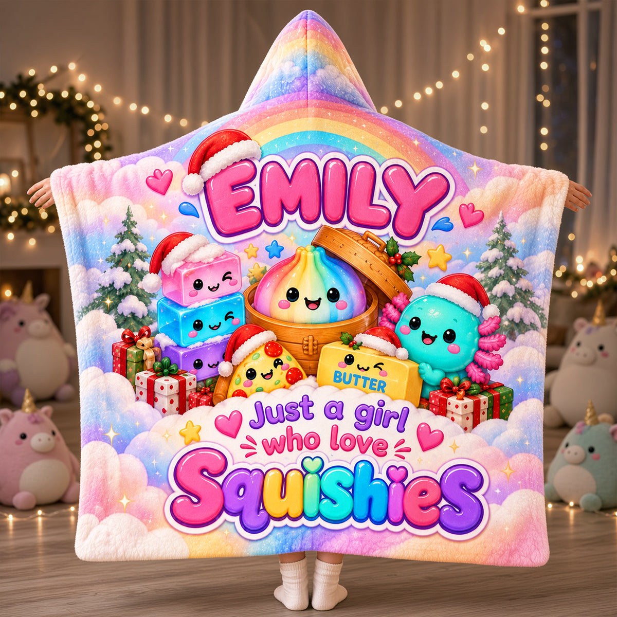 Just A Girl Who Love Squishies Lovely Hood Blanket - Personalized Christmas Gifts For Squishy Lovers 03nata261026-Homacus