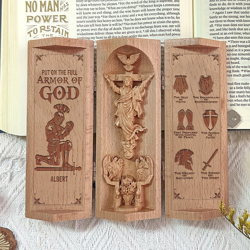 Personalized Gifts For Christian Wooden Cylinder Sculpture of Jesus Christ 01TOQN040225-Homacus