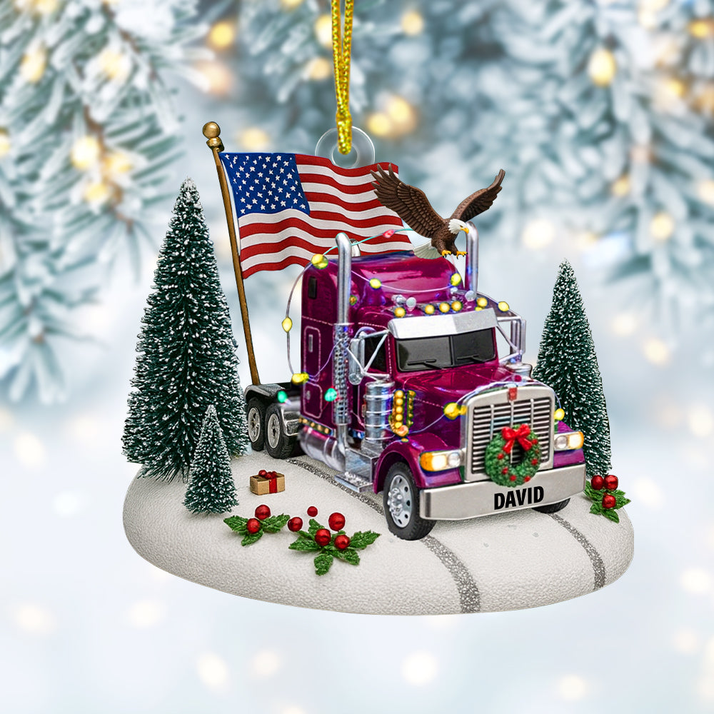 Personalized Gifts For Truck Drivers Christmas Ornament – Custom Semi Truck Decoration 04tgtn110825-Homacus