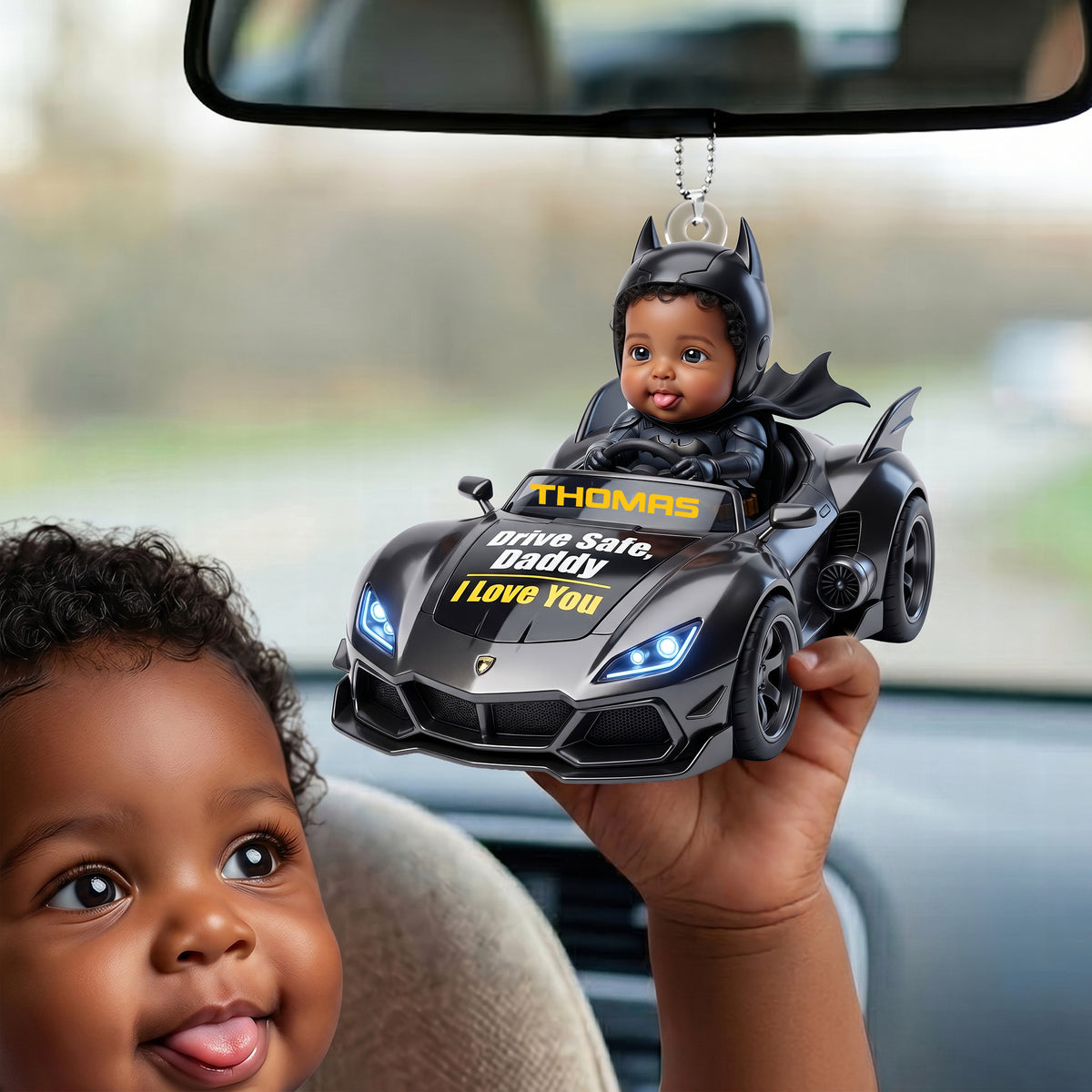 Drive Safe Daddy Car Ornament - Custom Photo Gifts For Dads 01nalu190526-Homacus