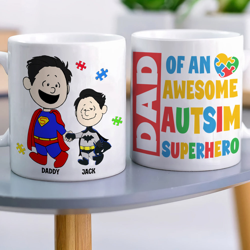 Personalized Gifts For Dad Coffee Mug 042totn200225pa Dad Of An Awesome Autism Superhero-Homacus