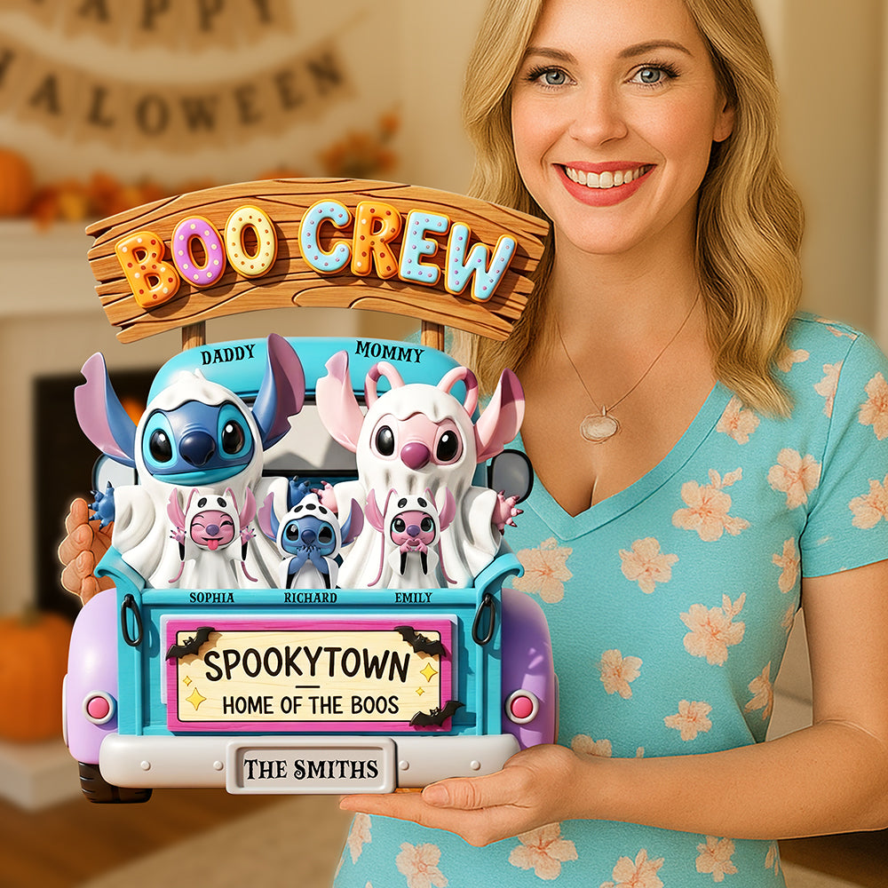 Boo Crew Wood Sign - Personalized Halloween Gifts For Family 02tgqn290825-Homacus