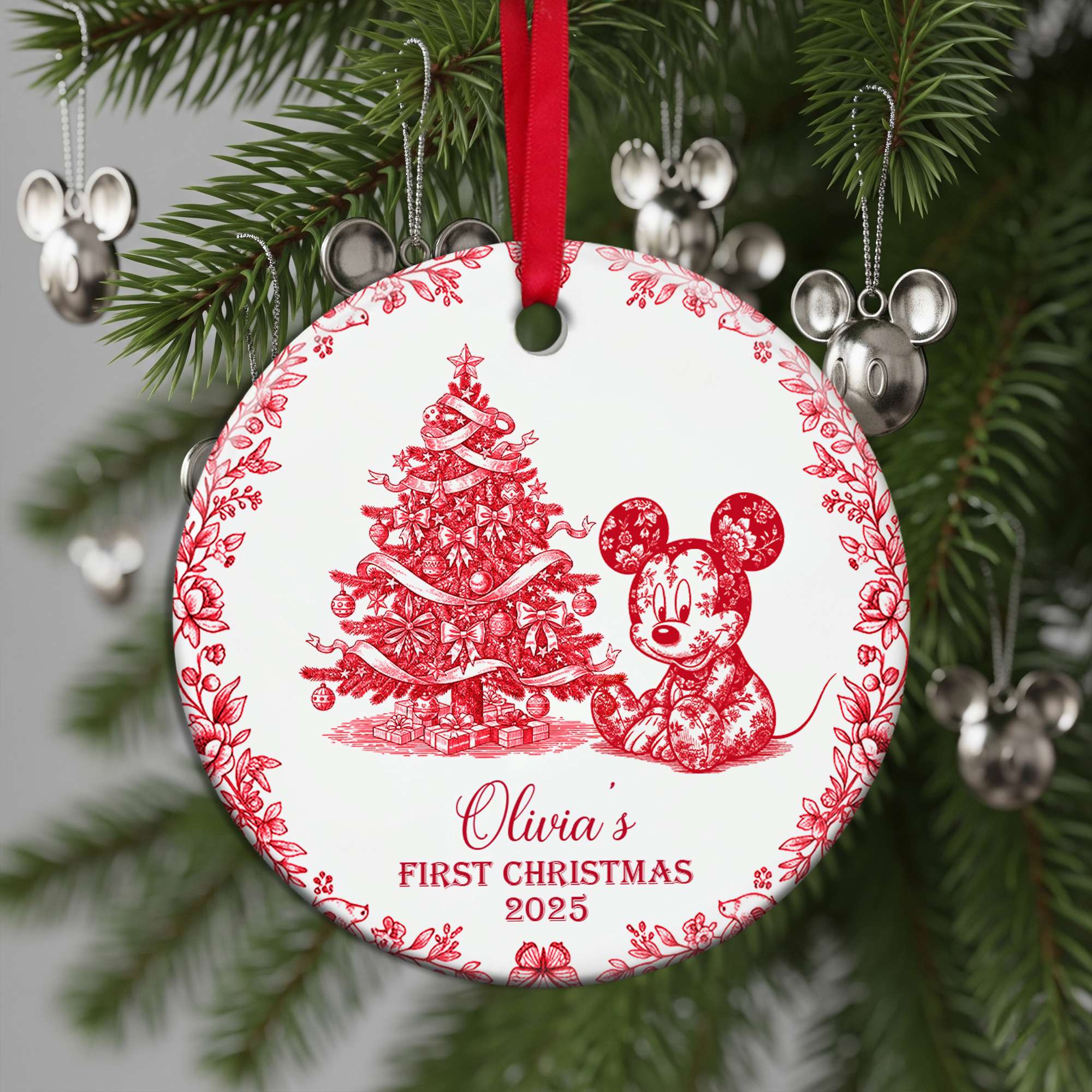 Baby's First Christmas Ceramic Ornament - Personalized Christmas Gifts For Baby 04PGLU300825-Homacus