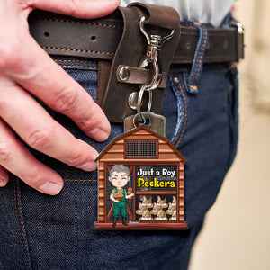 Personalized Gifts For Farmer Keychain Chicken Coop 06XQLU170225HH-Homacus