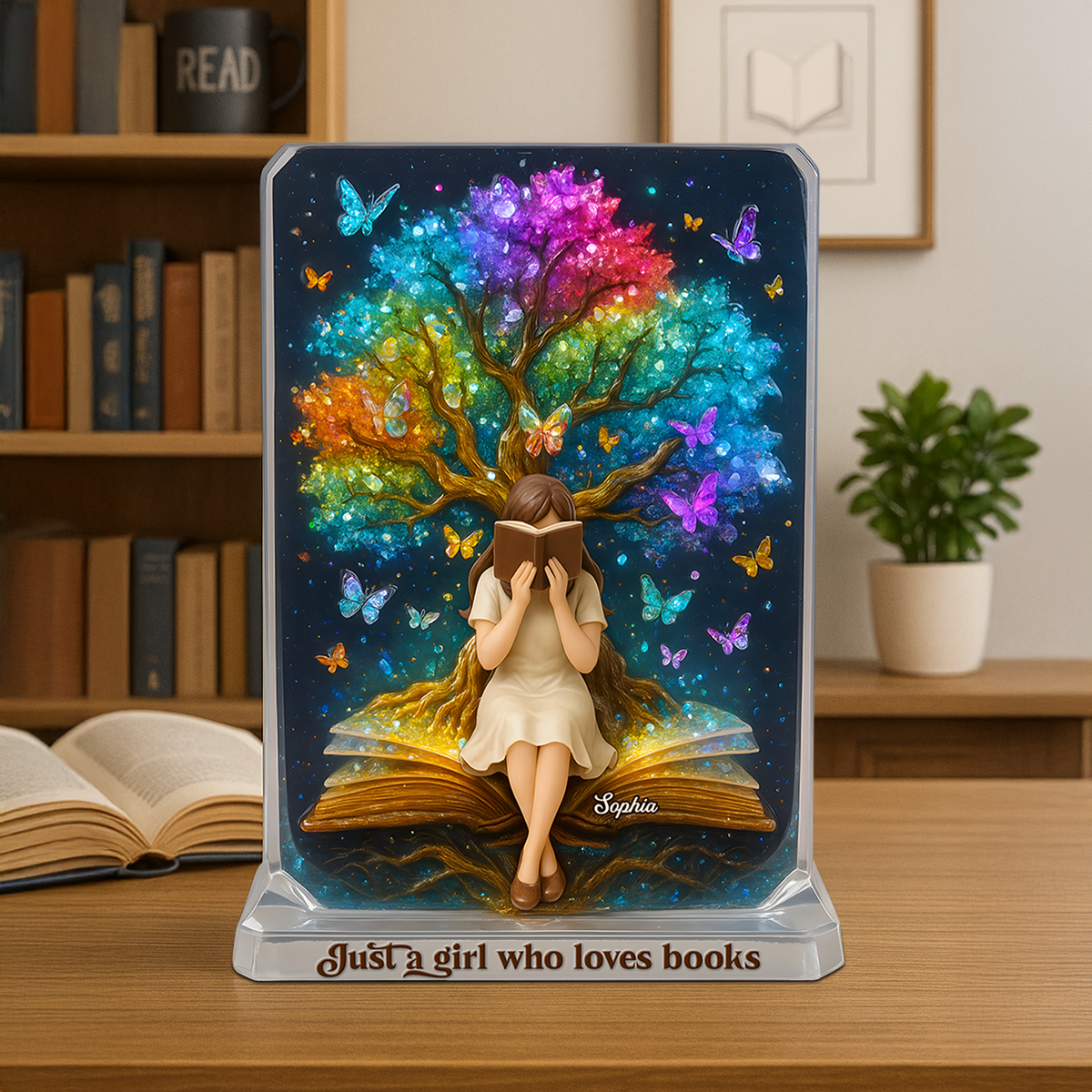 Reading Girl Acrylic Plaque - Personalized Gifts For Book Lovers 01topu160625-Homacus