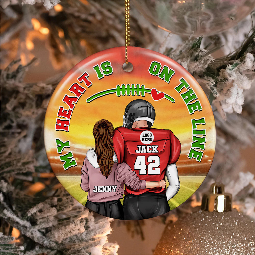 Personalized Gifts For Football Lovers Couple Ornament 02ACDT121024TM-Homacus