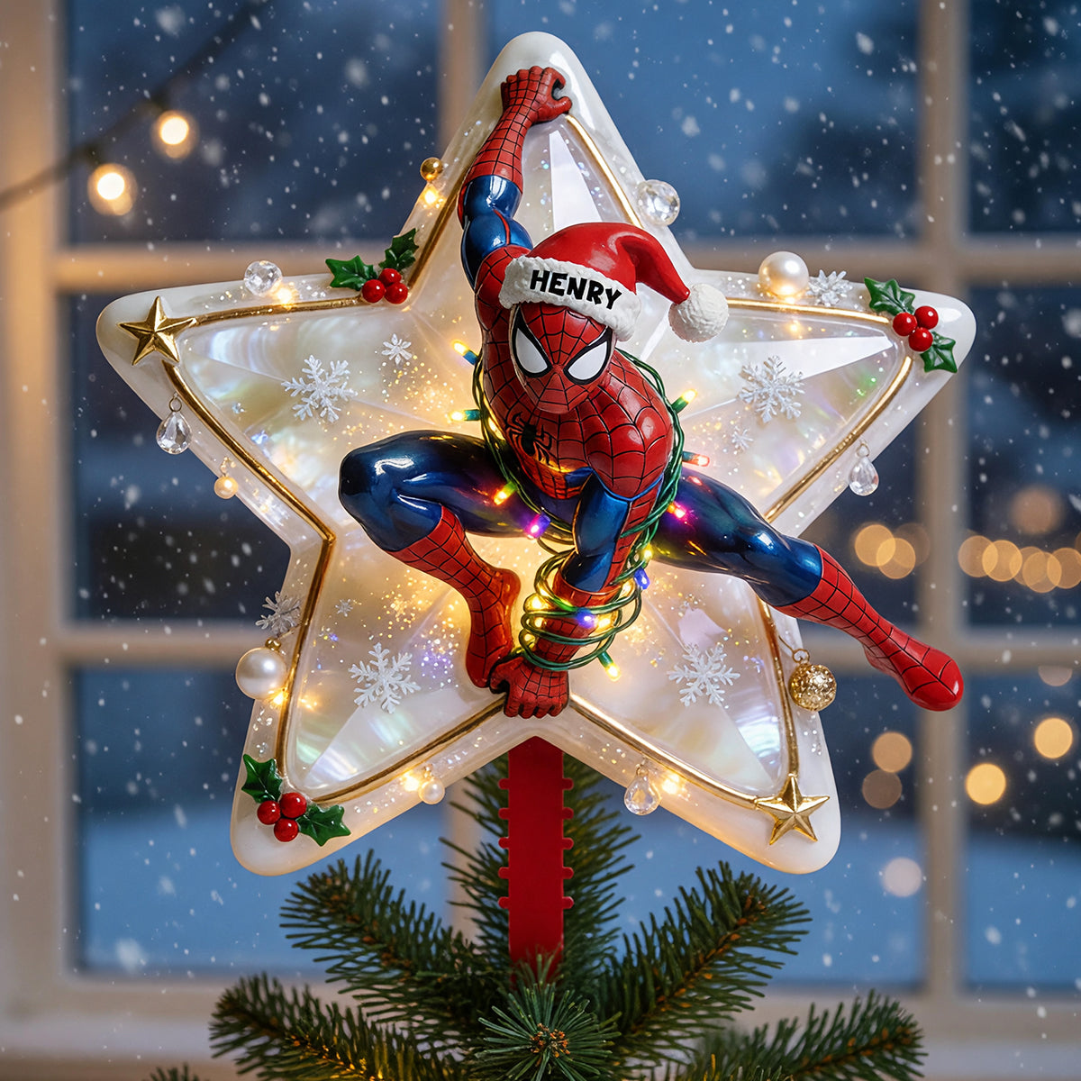 Holiday Web Hero Tree Topper - Personalized Gifts For Christmas 02pgdt050826-Homacus
