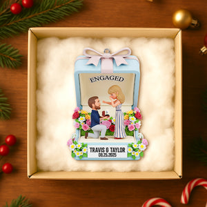 Personalized Engagement Anniversary Gifts For Couple Christmas Ornament 04natn290825-Homacus