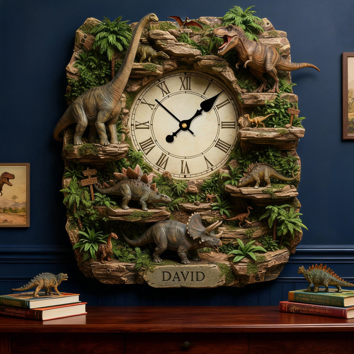 Dinosaur Acrylic Hanging Wall Clock - Personalized Gifts For Dinosaur Lovers 05hyqn221225-Homacus