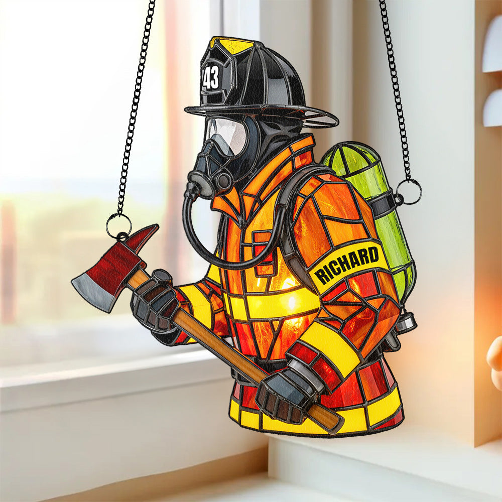 Firefighter Suncatcher Ornament - Personalized Gifts For Firefighters 01namg070725-Homacus
