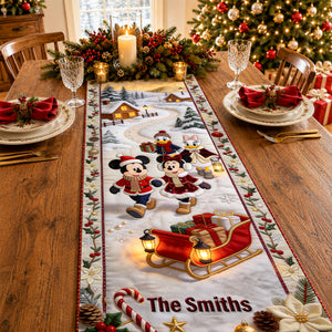Christmas Mouse Family Table Runner - Personalized Gifts For Family 01pgqn290826-Homacus