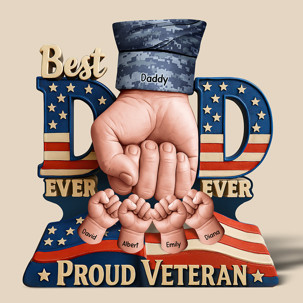 Proud Veteran Dad Acrylic Plaque - Personalized Gifts For Father 04HUQN080525-Homacus