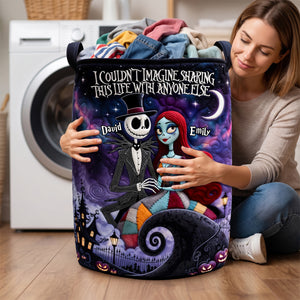 Spooky Couple Quilted Laundry Basket - Personalized Gifts For Couple 01padh300626-Homacus