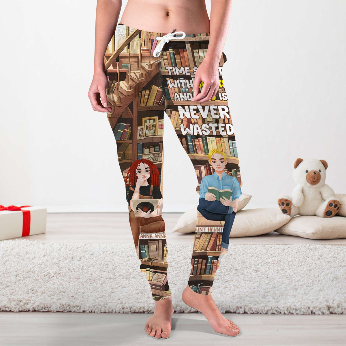 Personalized Gifts For Couple Unisex Joggers Sweatpants, Time Spent With Books Is Never Wasted 04TGLU281124PA-Homacus